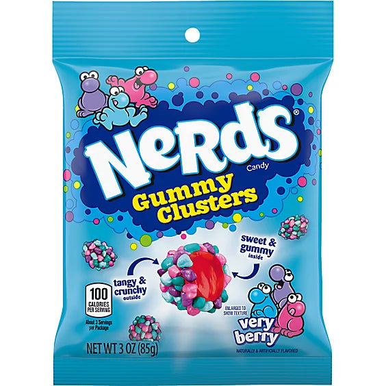NERDS Gummy Clusters Very Berry Crunchy and Gummy - 3 Oz
