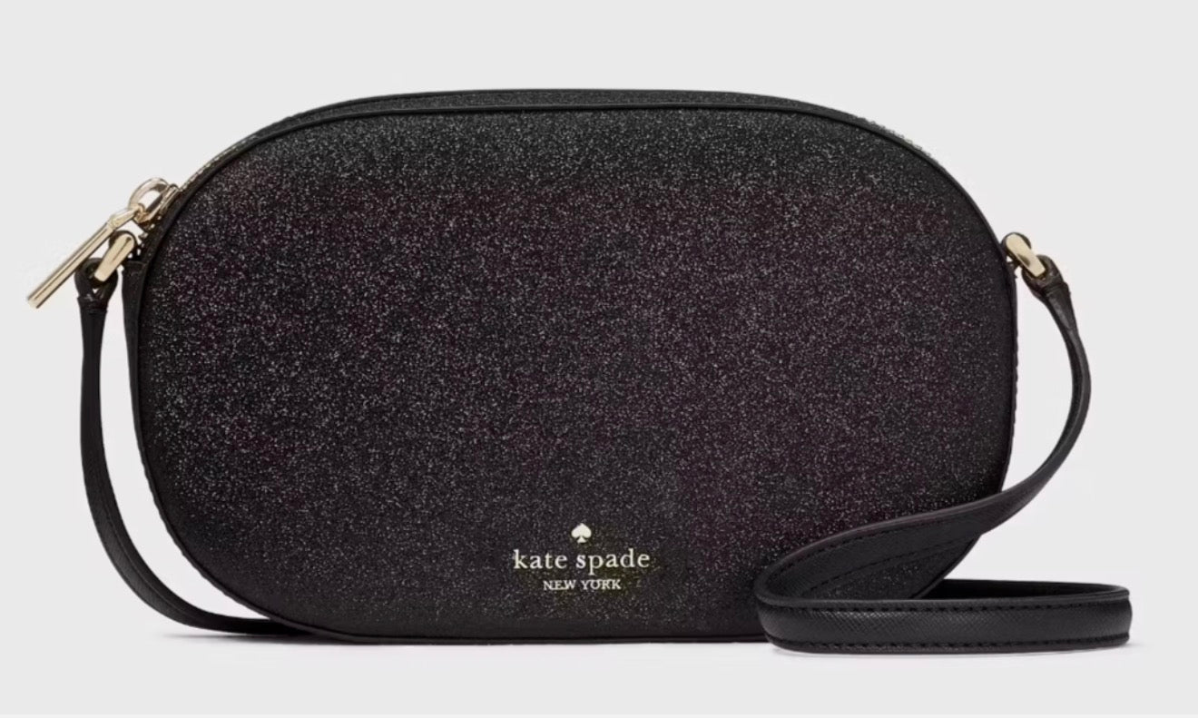 Kate Spade Glimmer Black Oval Crossbody Bag
