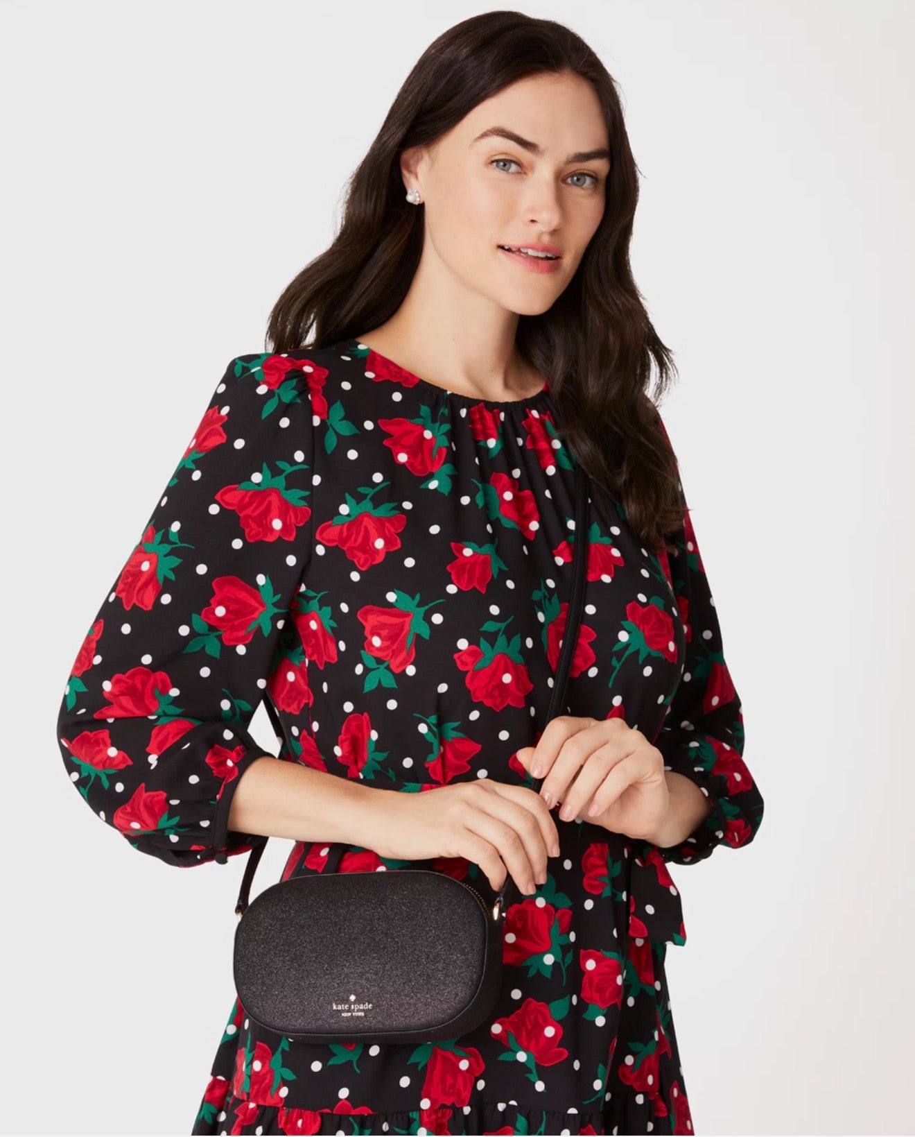 Kate Spade Glimmer Black Oval Crossbody Bag