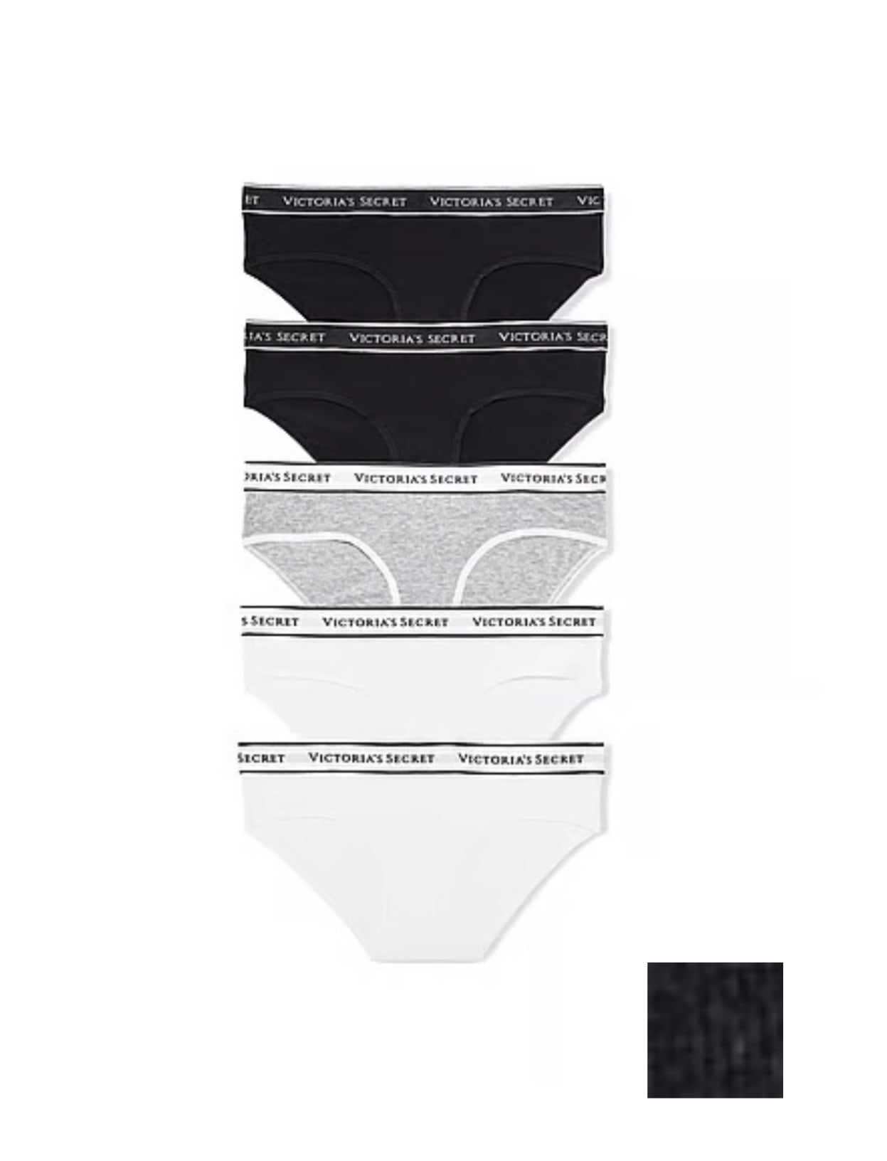 VICTORIA'S SECRET
Paquete de 5 panties  Hiphugger de algodón con logotipo