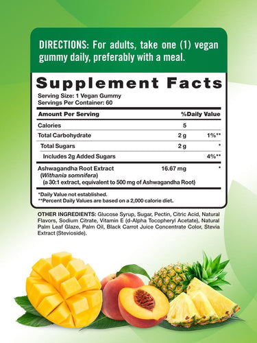 ASHWAGANDHA 500 MG

60 gomitas veganas