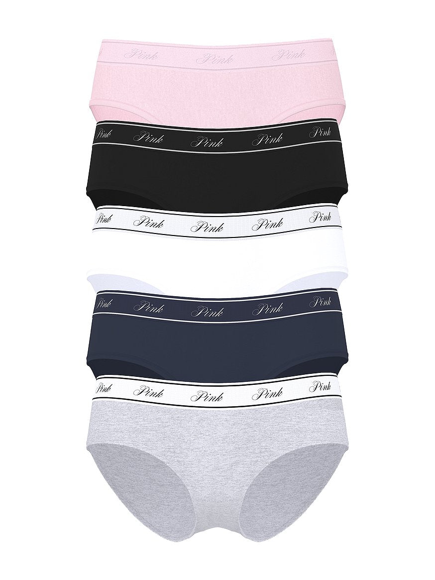PINK
Paquete de 5 panties  Hiphugger de algodón con logotipo